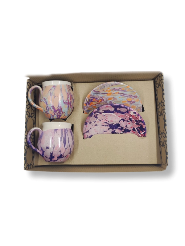 EBRULU 2 Lİ TOPRAK FİNCAN SETİ