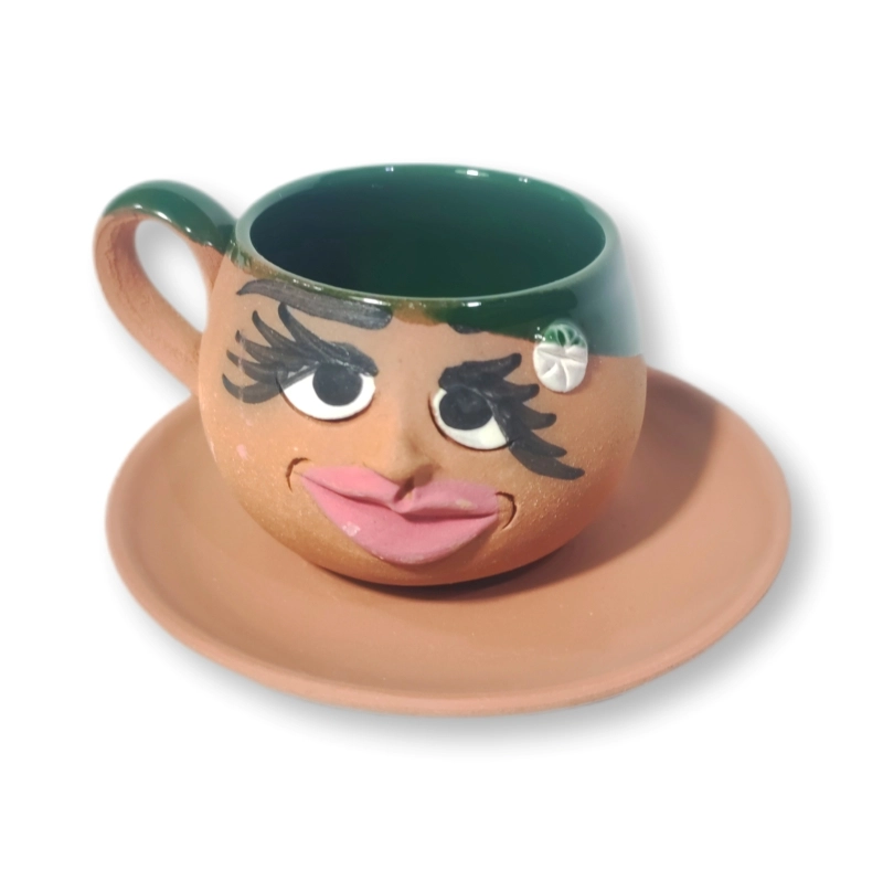 TOPRAK YUVARLAK FİNCAN EMOJİ KADIN