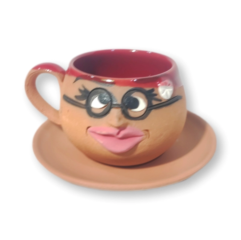 TOPRAK YUVARLAK FİNCAN EMOJİ KADIN