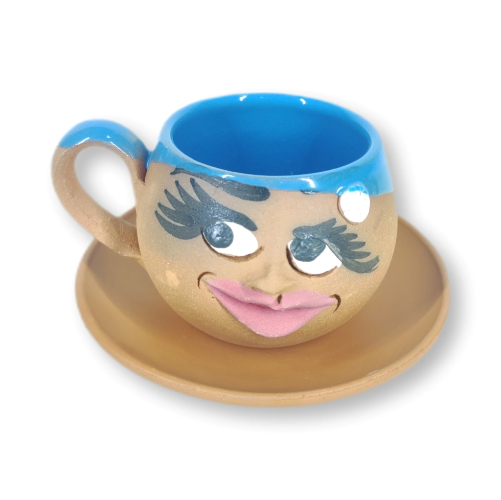 TOPRAK YUVARLAK FİNCAN EMOJİ KADIN