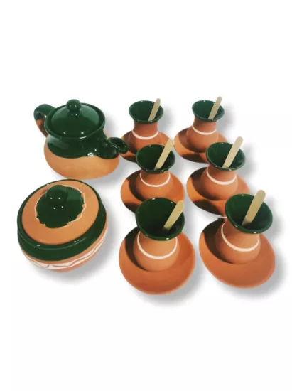 DEMLİKLİ TOPRAK ÇAY SETİ